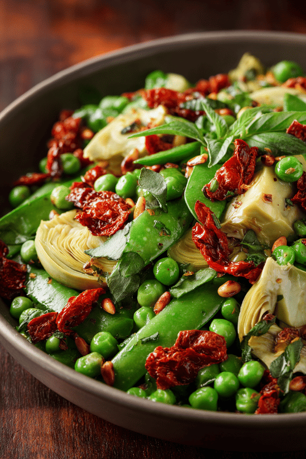 Sautéed Peas with Artichokes Twist