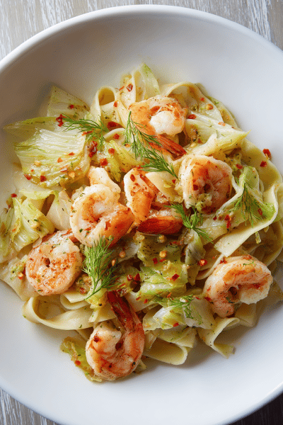 Shrimp Fennel Tagliatelle
