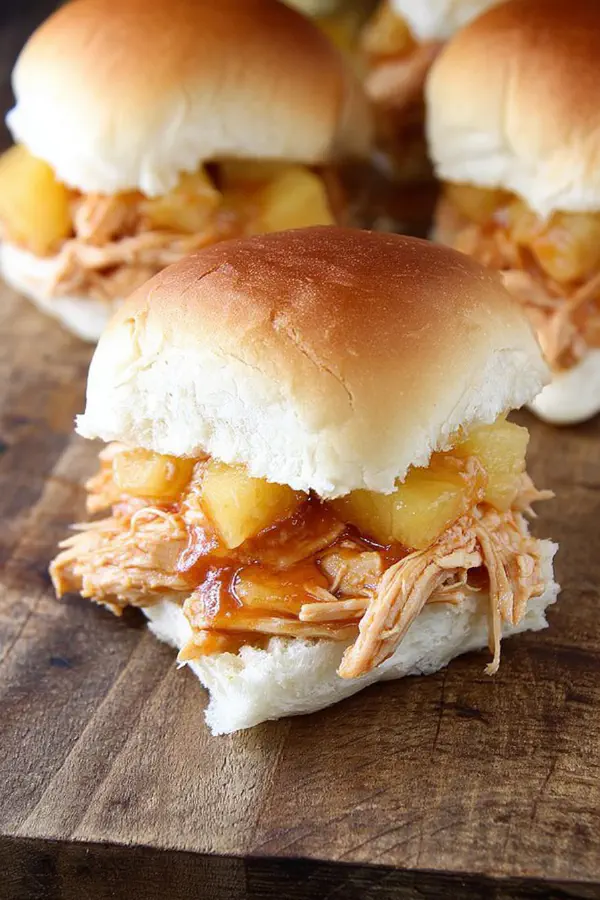 Slow Cooker Pineapple Chicken Sliders