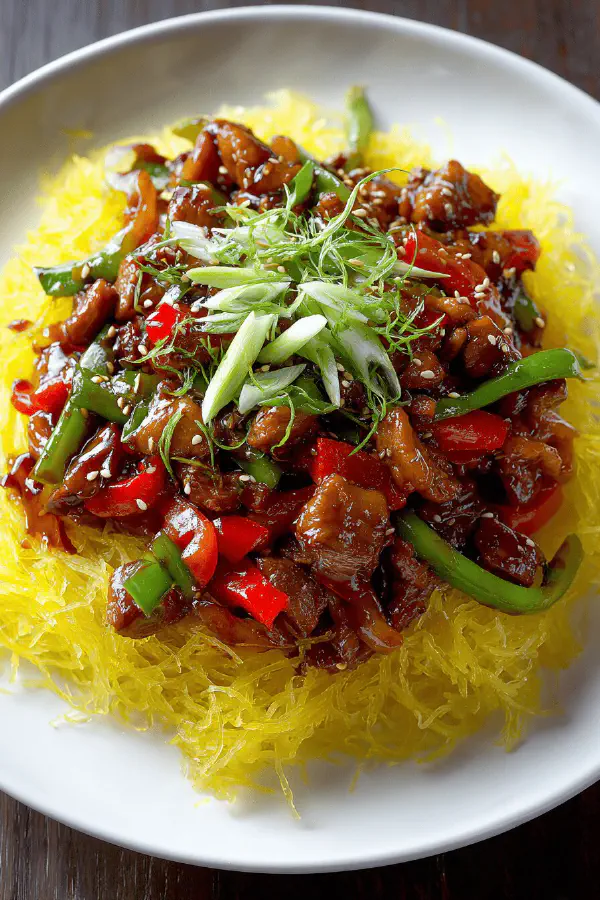 Spaghetti Squash Asian Pork Stir-Fry