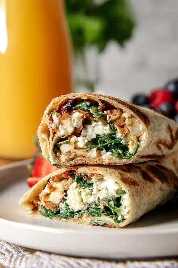 Spinach Feta Egg White Wrap