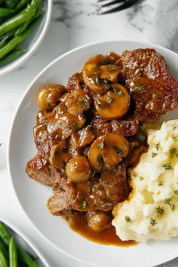 Stovetop Cube Steaks with Mushroom Sauce