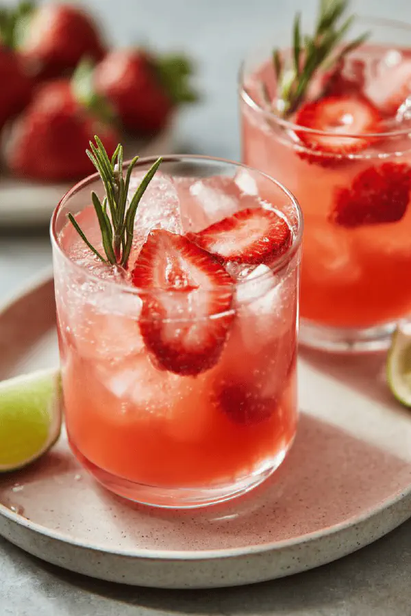 Strawberry Rhubarb Rosé Punch