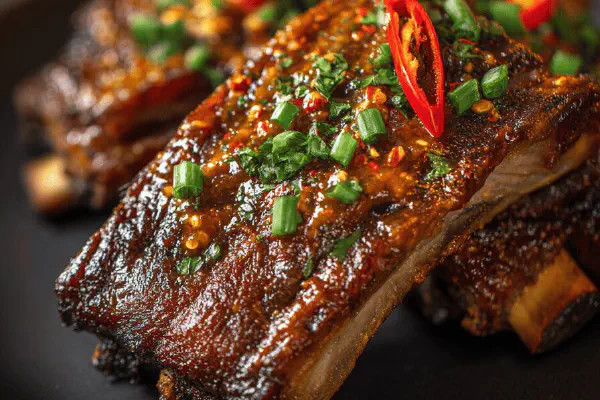 Caramelized Pork Ribs Greens