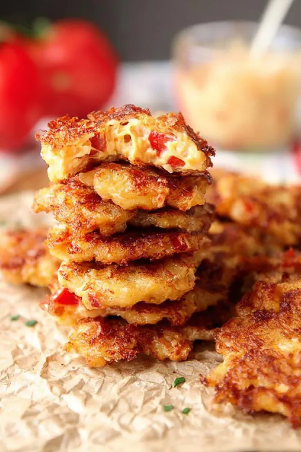 Tomato Pimento Cheese Fritters