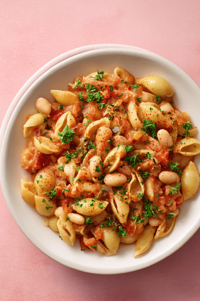 Tomato White Bean Pasta Twist