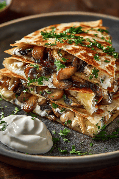 Turkey Mushroom Quesadillas