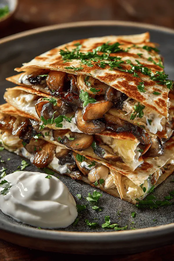 Turkey Mushroom Quesadillas