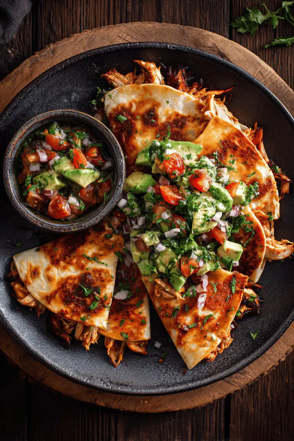 Turkey Quesadillas Avocado Salsa