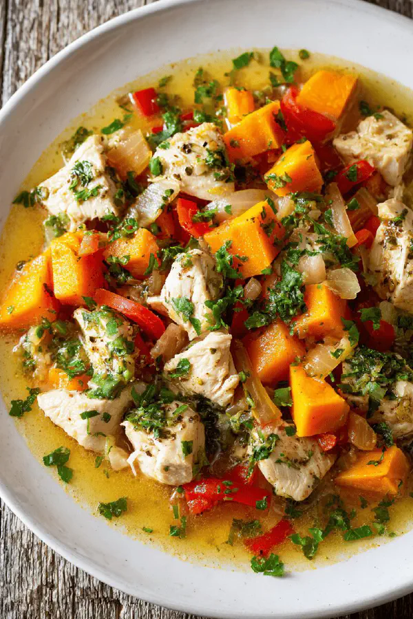 Turkey Stew with Sweet Potatoes and Peppers