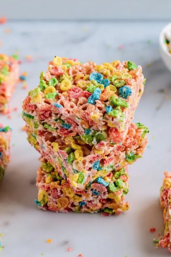 Twisted Fruity Pebble Treats