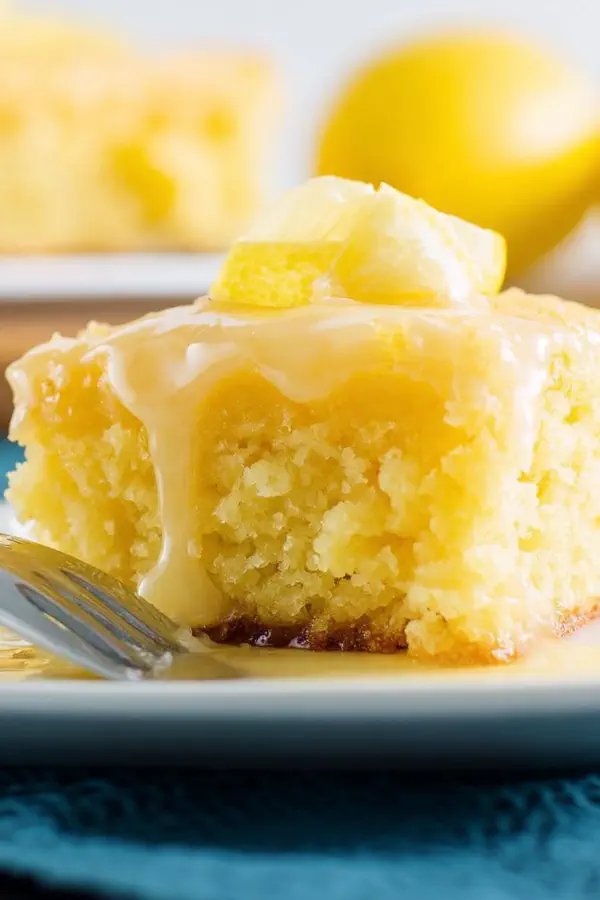 Twisted Lemon Poke Cake