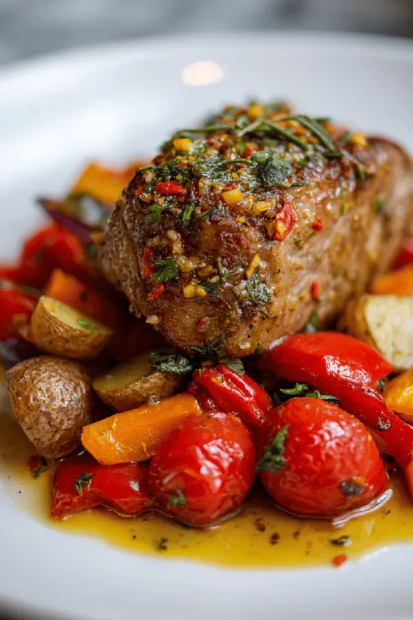 Veal Roast with Peppers Sage Lemon