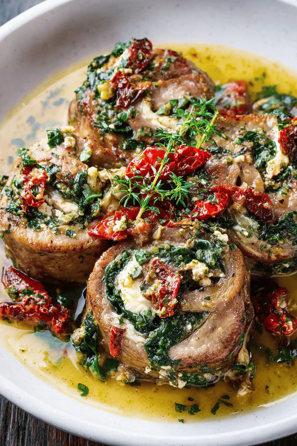 Veal Rolls with Spinach Artichoke