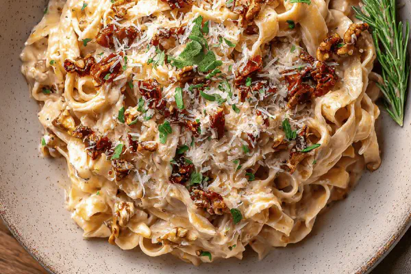 Garlic Cream Linguines Twist