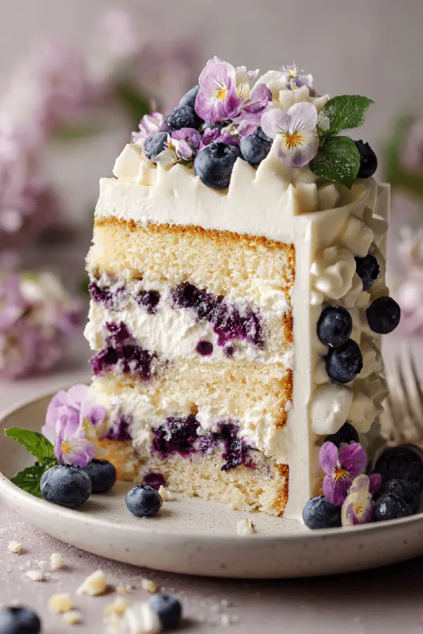 White Chocolate Blueberry Cake