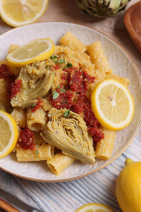 Zesty Artichoke Pesto Pasta